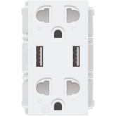 Royu RWO12 Duplex Universal Outlet with 2 USB Ports 16A (Wide) | Royu by KHM Megatools Corp.